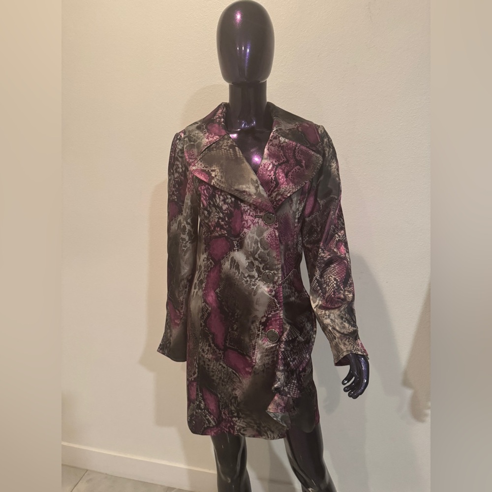 Stylish Women's Purple and Gray Coat